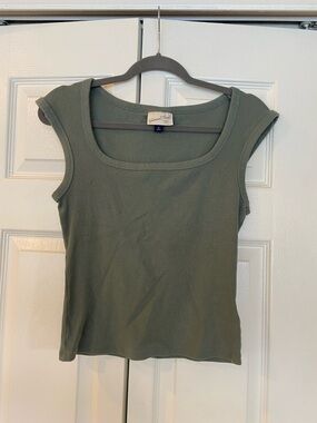 Universal Thread Olive Green Square Neck Tank Top